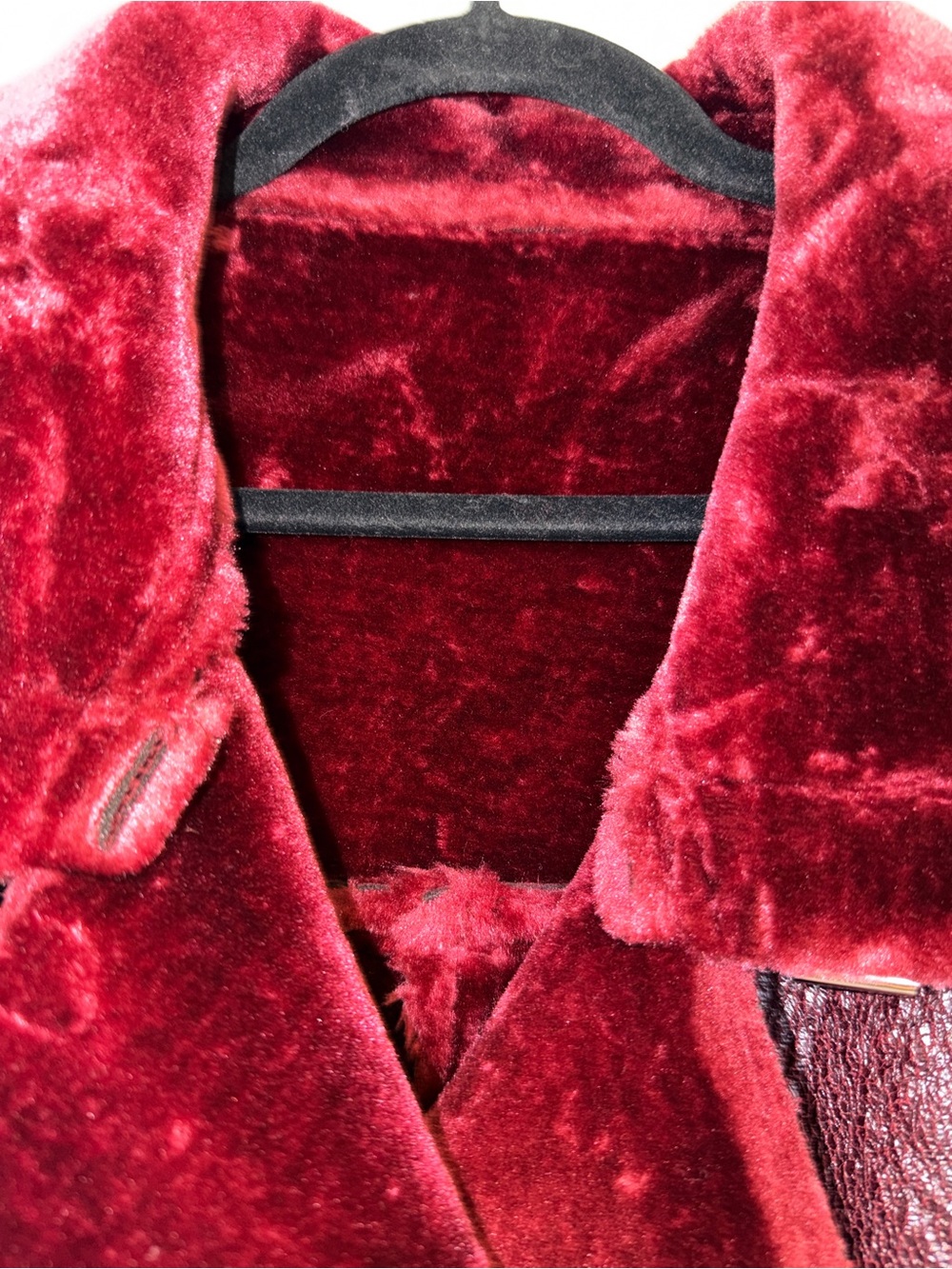 Commense Women’s Burgundy/Brown Vegan Shearling/Leather Moto Jacket - Picture 10 of 16